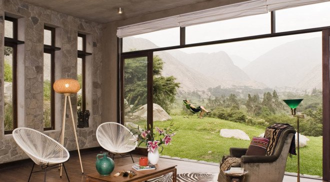 Chontay House, Andes, Marina Vella Arquitectura, Peru, locally sourced materials, natural materials, recycled wood, eucalyptus wood, land erosion, green architecture, mountain home, sustainable materials, stone house