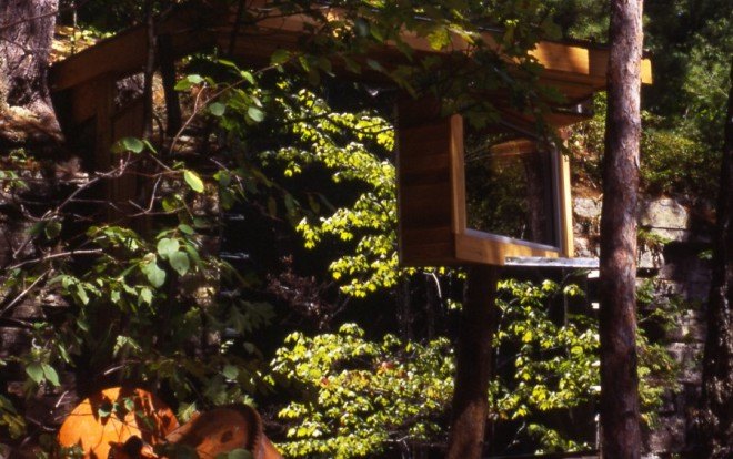 dan hisel, dan hisel architecture, sauna, cadyville sauna, upstate new york, mirrored sauna, local materials