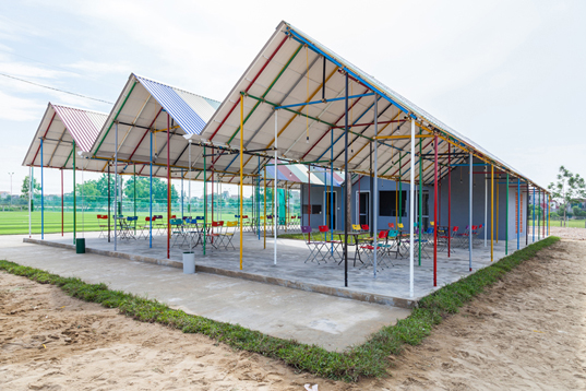 Re-ainbow, H&P Architects, Re Ainbow h&P, re-use, material re-use, social design, community center, solar power, gray water, water reuse, water collection, solar power structures, reader submission