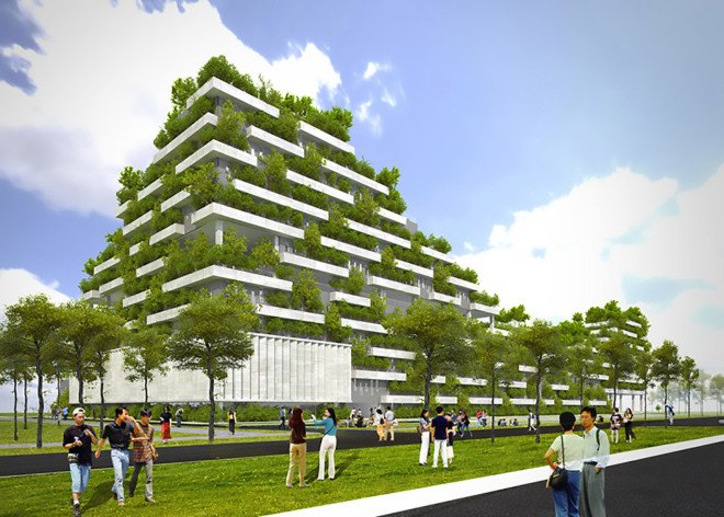 Vo Trong Nghia, Vo Trong Nghia Architects, FPT University campus by Vo Trong Nghia Architects, FPT University Campus Ho Chi Minh City, Ho Chi Minh, Vietnam, campus building, green campus, green campus Vietnam,