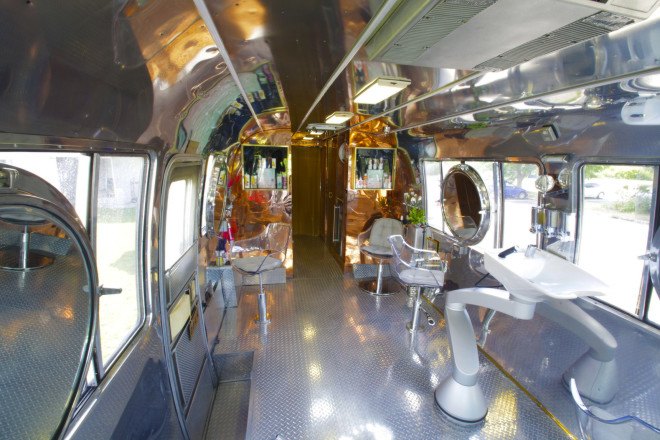 hairstream nyc, hairstream, airstream trailer conversion, trailer conversion, mobile hair studio, ric pipino, gil haziza, retro trailer conversion, upscale hair studio in a trailer