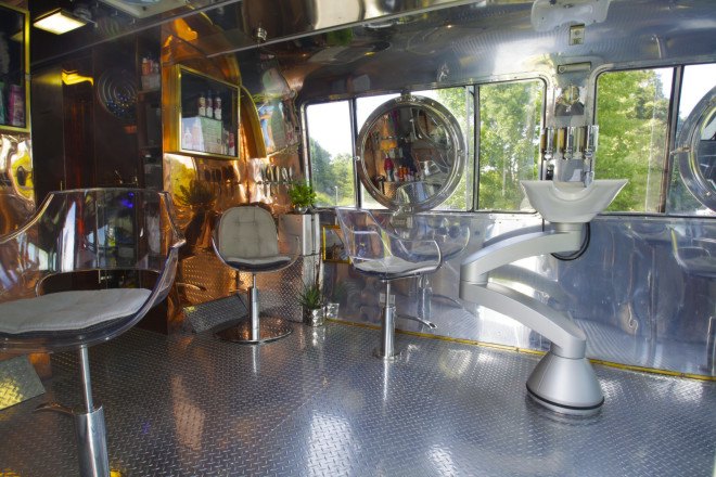 hairstream nyc, hairstream, airstream trailer conversion, trailer conversion, mobile hair studio, ric pipino, gil haziza, retro trailer conversion, upscale hair studio in a trailer