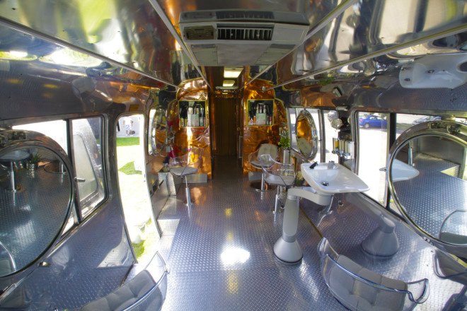 hairstream nyc, hairstream, airstream trailer conversion, trailer conversion, mobile hair studio, ric pipino, gil haziza, retro trailer conversion, upscale hair studio in a trailer