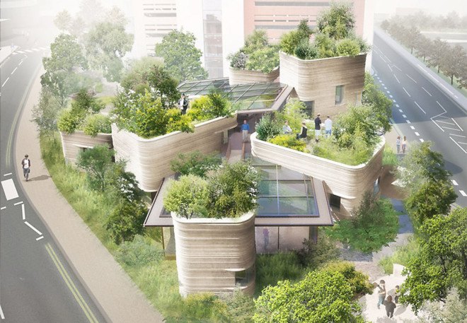 Thomas Heatherwick Studio, Maggie's center, Maggies Yorkshire, UK architecture, cancer care center, medical building, green roof, green-roofed building, public garden, green architecture