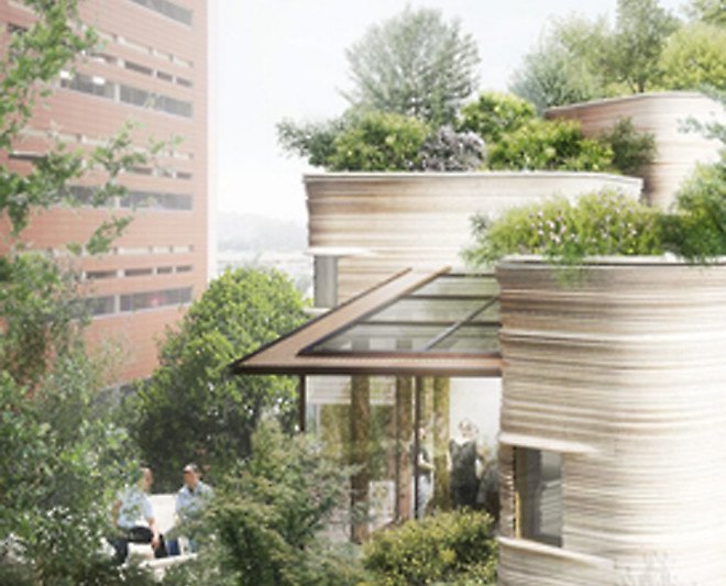 Thomas Heatherwick Studio, Maggie's center, Maggies Yorkshire, UK architecture, cancer care center, medical building, green roof, green-roofed building, public garden, green architecture
