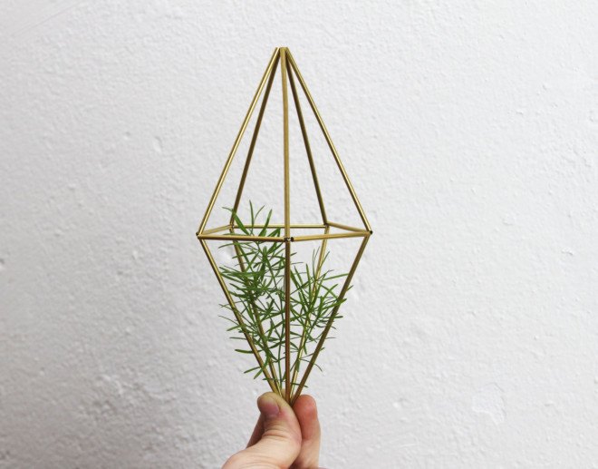 me + she, etsy, air plants, air plant mobile, air plant holder, brass air plant mobile, himmeli, brass himmeli, himmeli mobile