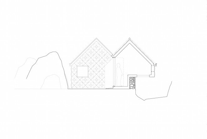 Midden Studio, Studio Weave, Scotland, Midlothian, zinc, zinc facade, embossed zinc, plywood, plywood interior, artists studio, skylights, soffit light, Scottish architecture, twin-gabled, gabled roof,