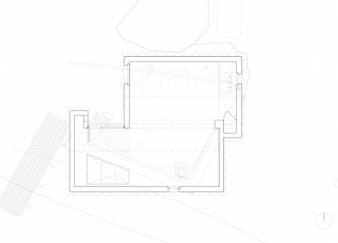 Midden Studio, Studio Weave, Scotland, Midlothian, zinc, zinc facade, embossed zinc, plywood, plywood interior, artists studio, skylights, soffit light, Scottish architecture, twin-gabled, gabled roof,