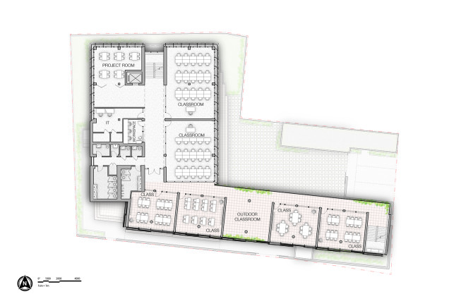 COOKFOX Architects, Steung Meanchey, Velcro Companies, Cambodian CHildren’s Fund, Neeson Cripps Academy, Neeson Cripps Academy by COOKFOX, terra-cotta, bamboo, solar shades, biophilic, biophilic design, passive design, ecofriendly school, solar heat gain, Cambodia, Phnom Penh,