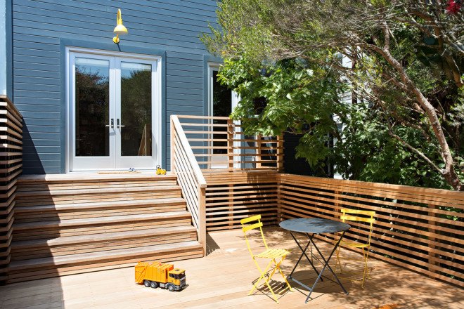 Bach Architects, San Francisco, green renovation, remodeling, light wells, natural light, open-plan floor plan, garden, green interior, interior design, laminated wood, family house