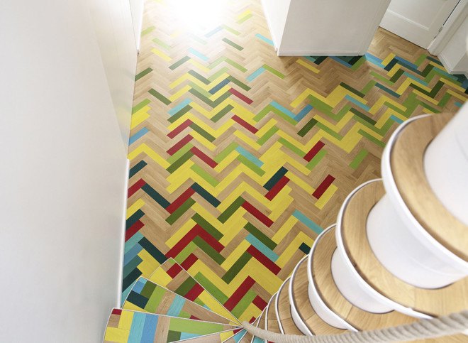 NowLab, Haus JJ, Berlin, small spaces, small apartment, spiral staircase, skylights, courtyards, green design, terrace, wooden flooring, Kreuzberg, German architects