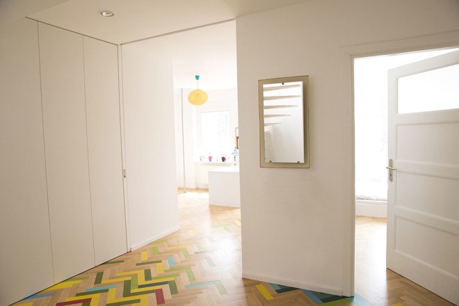 NowLab, Haus JJ, Berlin, small spaces, small apartment, spiral staircase, skylights, courtyards, green design, terrace, wooden flooring, Kreuzberg, German architects