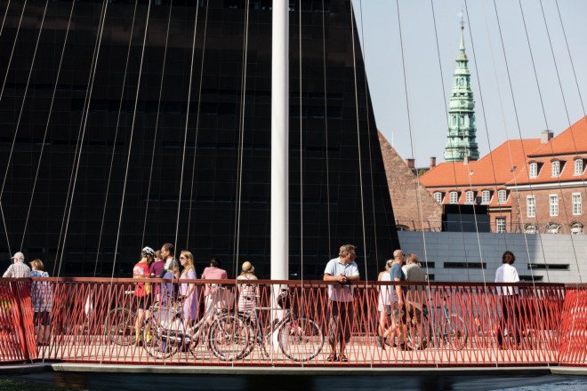 Olafur Eliasson, pedestrian bridge, green bridge, Copenhagen, green transportation, cycling, Iceland, green design, Denmark, harbor design