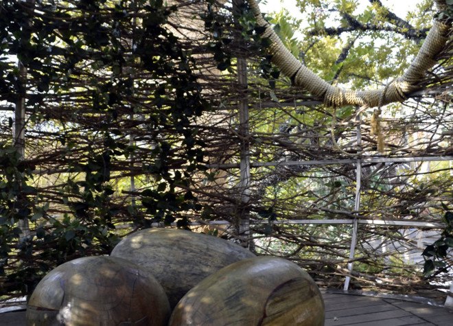 Olson Kundig Architects, Secret Garden, rooftop park, roof garden, public spaces, South Korea, treehouses, sustainable sculpture, public parks, recycled timber, salvaged materials