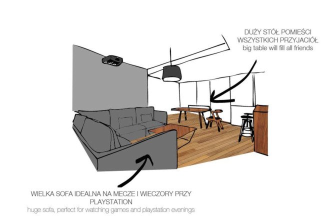 Mode:lina Architekci, Poland, Poznan, apartment design, flexible spaces, open-plan layout, natural materials, wooden interior, green interior, storage spaces