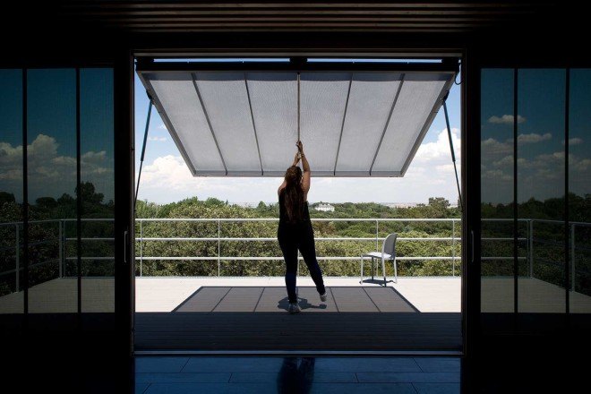 NOEM, Spaceship House, Spaceship House by NOEM, Class A energy certification, energy efficiency, Pyrenean wood, La Moraleja, UFO-like home, UFO home, prefab home, modular home, prefab architecture, modular architecture, sci-fi home,