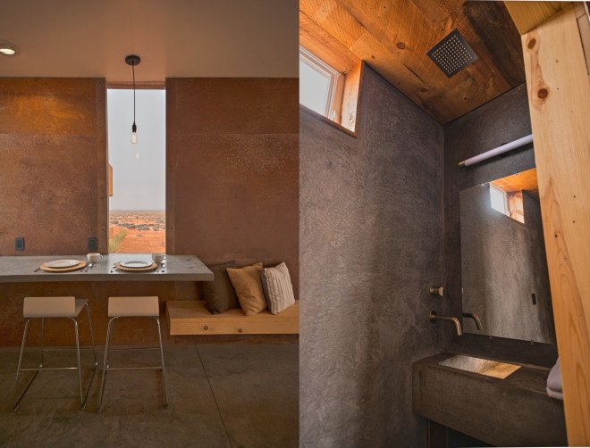 Design Build BLUFF, University of Colorado Denver, reclaimed wood, reclaimed barn wood, weathered steel, Colorado desert, Blue Mountains, Monument Valley, cabin, cabins, Navajo Nation, Mexican Water Chapter of the Navajo Nation,