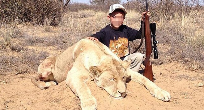 allen tarpley, american hunter, young children hunting, youth hunters, boys killing lions, twitter post boys first lion killed, lion hunting, lion killing