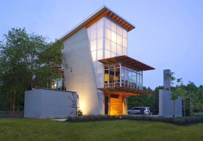 The Pond House at Ten Oaks Farm, The Pond House at Ten Oaks Farm by Michael Holly, Michael Holly architect, Holly & Smith Architects, Louisiana, net-zero, net-zero house, net-zero architecture, plus-energy, LEDs, energy star, spray-foam insulation, energy efficiency, solar power, geothermal power,