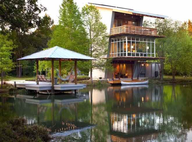 The Pond House at Ten Oaks Farm, The Pond House at Ten Oaks Farm by Michael Holly, Michael Holly architect, Holly & Smith Architects, Louisiana, net-zero, net-zero house, net-zero architecture, plus-energy, LEDs, energy star, spray-foam insulation, energy efficiency, solar power, geothermal power,
