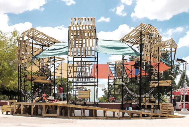 charrette, community charrette, Taller del Taller del Desierto, PKMN Architectures, Urueta Park, Chihuahua, fountain revitalization, park revitalization, community design workshop, community design, temporary installation, Urban Spa, Urban Spa by PKMN architectures,