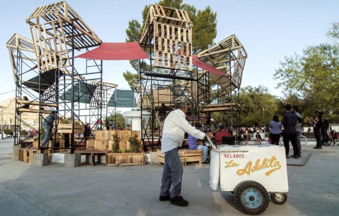 charrette, community charrette, Taller del Taller del Desierto, PKMN Architectures, Urueta Park, Chihuahua, fountain revitalization, park revitalization, community design workshop, community design, temporary installation, Urban Spa, Urban Spa by PKMN architectures,