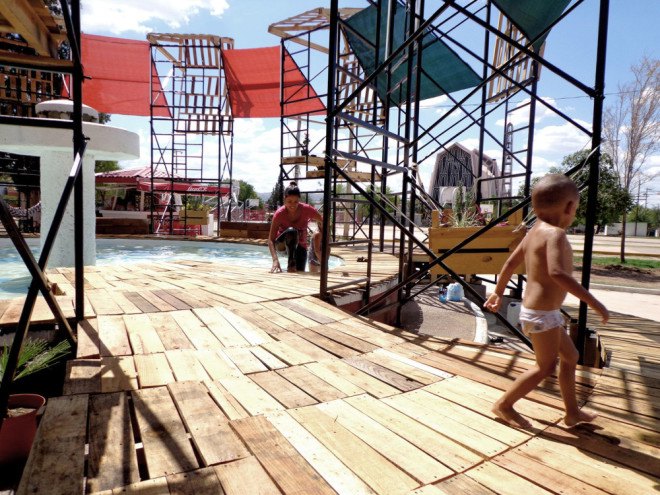 charrette, community charrette, Taller del Taller del Desierto, PKMN Architectures, Urueta Park, Chihuahua, fountain revitalization, park revitalization, community design workshop, community design, temporary installation, Urban Spa, Urban Spa by PKMN architectures,