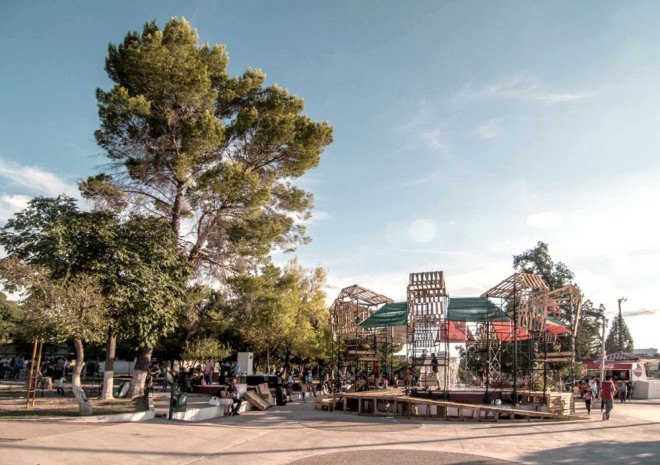 charrette, community charrette, Taller del Taller del Desierto, PKMN Architectures, Urueta Park, Chihuahua, fountain revitalization, park revitalization, community design workshop, community design, temporary installation, Urban Spa, Urban Spa by PKMN architectures,
