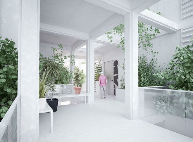 Penda, Vijayawada Garden Estate, green tower, residential tower, high-rise, rainwater collection, prefab housing, modular housing, vertical garden, green architecture, netural ventilation, customizable homes, India