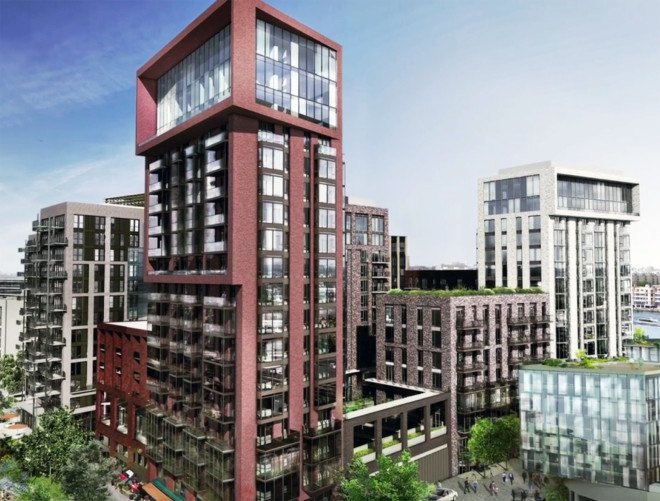 sky pool, world’s first sky pool, Sean Mulryan, Ballymore, Arup Associates, Battersea Power Station, Embassy Gardens, luxury development, pool, swimming pool, London, Nine Elms, sky pool London, 10 story high pool, 115 feet high pool, glass sky pool, transparent sky pool