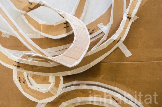 art installation, art of cardboard, Milan, pop-up, daniel gonzalez, temporary installation, cardboard, origami, Marselleria, paper architecture, paper artwork