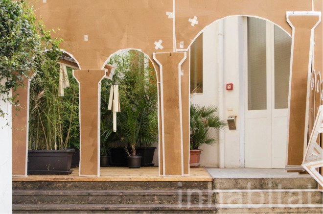 art installation, art of cardboard, Milan, pop-up, daniel gonzalez, temporary installation, cardboard, origami, Marselleria, paper architecture, paper artwork