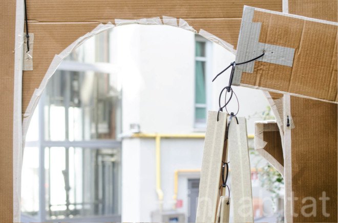art installation, art of cardboard, Milan, pop-up, daniel gonzalez, temporary installation, cardboard, origami, Marselleria, paper architecture, paper artwork
