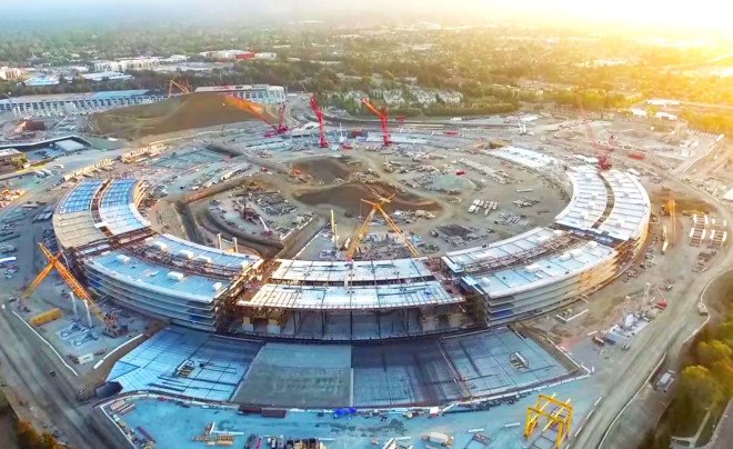 Apple Campus 2, Duncan Sinfield, Apple campus, Apple spaceship campus, drone video, aerial footage apple campus, Foster + Partners, Steve Jobs, Silicon Valley