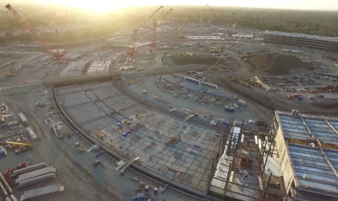 Apple Campus 2, Duncan Sinfield, Apple campus, Apple spaceship campus, drone video, aerial footage apple campus, Foster + Partners, Stee Jobs, Silicon Valley