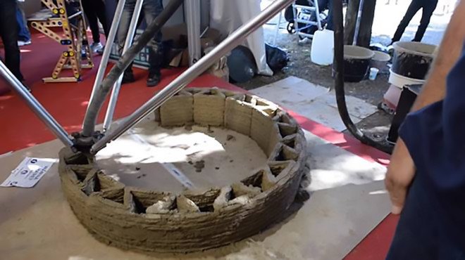 WASP, BigDelta, Massa Lombarda, World’s Advanced Saving Project, BigDelta 3d printer, 3d printer, 3d printing, 3d printing mud, affordable housing, 3d printing housing, 3d printed house, 3d printed architecture, clay, mud,