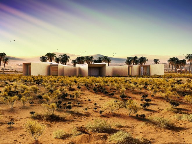 baharash architecture, solar powered desert retreat, united arab emirates desert home, luxury vacation home desert, solar powered vacation home, solar powered home, 100 percent solar powered