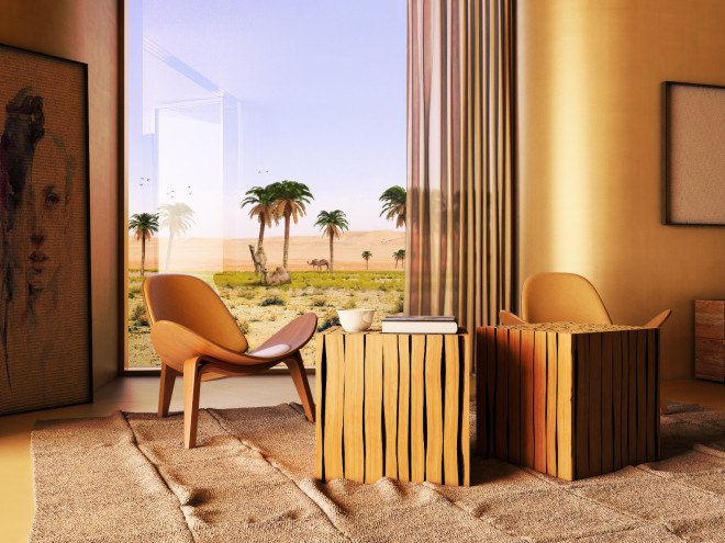 baharash architecture, solar powered desert retreat, united arab emirates desert home, luxury vacation home desert, solar powered vacation home, solar powered home, 100 percent solar powered