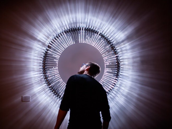 DiscoDisco, Disco Disco, Disco Disco lED sculpture, DiscoDisco by Haberdashery, Disco Disco light by Haberdashery, LEDs, LED sculpture, LED installation, lighting installation, disco ball, music visualizer, modular lighting, London Design Festival 2015, London Design Festival, designjunction
