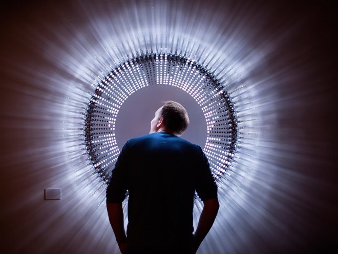 DiscoDisco, Disco Disco, Disco Disco lED sculpture, DiscoDisco by Haberdashery, Disco Disco light by Haberdashery, LEDs, LED sculpture, LED installation, lighting installation, disco ball, music visualizer, modular lighting, London Design Festival 2015, London Design Festival, designjunction