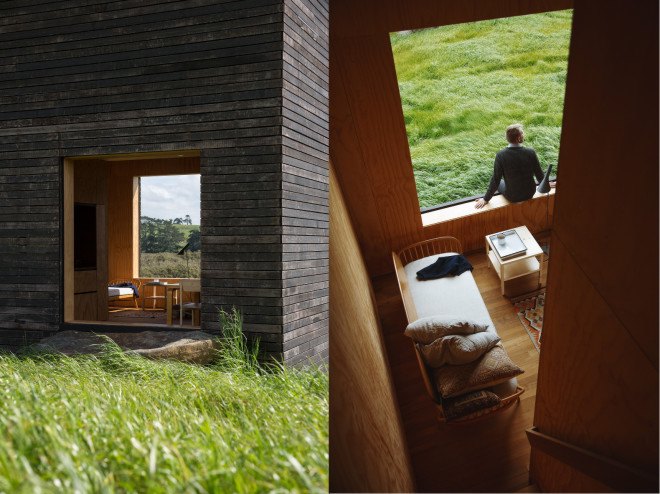 eyrie cabins, cheshire architects, new zealand vacation home, vacation cabins, tiny home, tiny house, tiny cabin