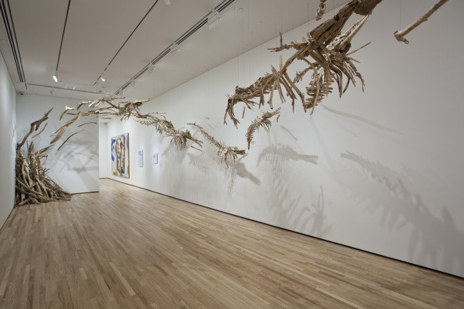 Jonathan Latiano, baiji, Baiji dolphins, Chinese dolphins, freshwater dolphins, dolphin extinction, species extinction, extinction, animal-inspired installation, Baltimore Museum of Art, Yangtze River, China, art, driftwood, driftwood installation, driftwood art