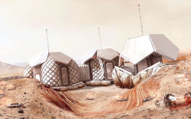 Foster+Partners, space habitat, Mars, Mars habitat, NASA, space travel, 3d printing, 3d printing technology, futuristic design, modular architecture, inflatable architecture