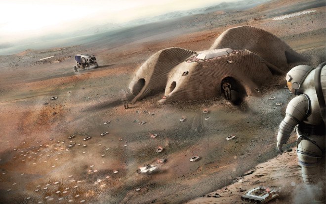 Foster+Partners, space habitat, Mars, Mars habitat, NASA, space travel, 3d printing, 3d printing technology, futuristic design, modular architecture, inflatable architecture