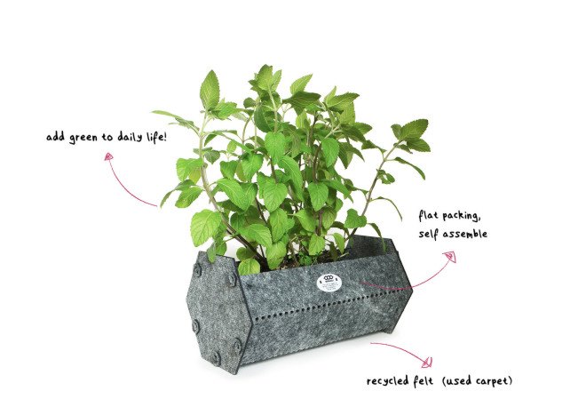 recycled planter, recycled materials, recycled products, upcycled products, sustainable design, green design, green products, biodegradable products, OObject
