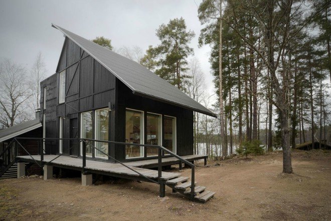 Samurai House, Helsinkizurich architects, Villa Samurai, Finnish architecture, home design, pitched roof, slanted roof, villa samurai roof design, roof design, green design, sustainable design, wooden homes, home renovation, log homes, log cabins
