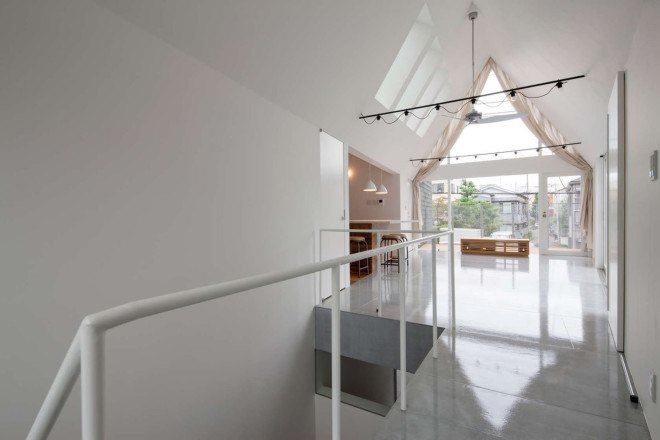 Housecut, Starpilots, Japan, Tokyo, pitched roof, natural light, shingles, wood flooring, transparent facade, daylit spaces, green architecture, Japanese architecture