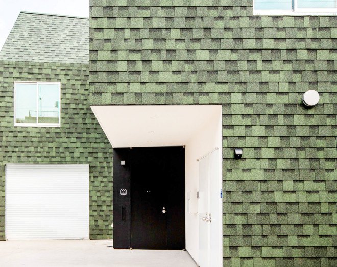 Housecut, Starpilots, Japan, Tokyo, pitched roof, natural light, shingles, wood flooring, transparent facade, daylit spaces, green architecture, Japanese architecture