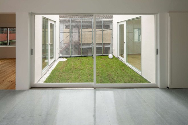 Housecut, Starpilots, Japan, Tokyo, pitched roof, natural light, shingles, wood flooring, transparent facade, daylit spaces, green architecture, Japanese architecture