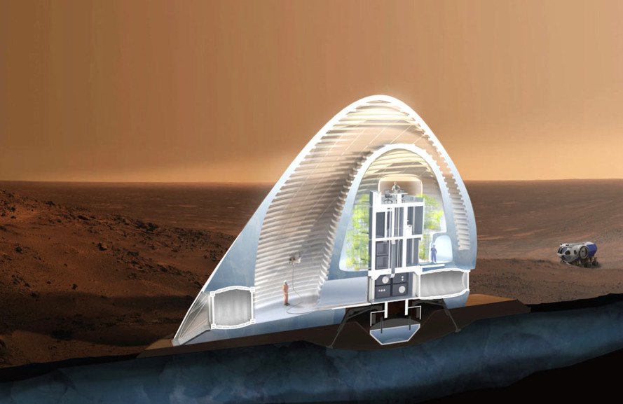 hydroponic garden, Search consortium, space exploration architecture, ice house, ice house nasa, ice house mars, mars habitat, 3d printed ice house, 3d printed mars habitat, NASA, Clouds AO, Ice house by Search and Clouds AO,
